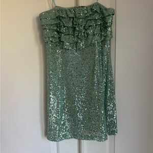 Free People Light Green Sequin Dress